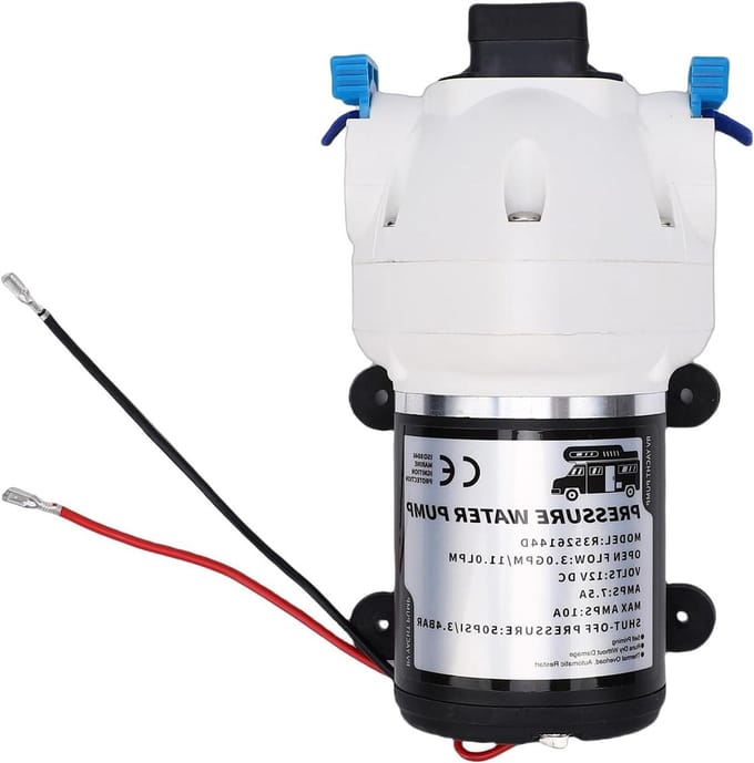 Waterpomp - Membraanpomp - Camper Boot - Zelfaanzuigend - 3 GPM 50 PSI - Wit