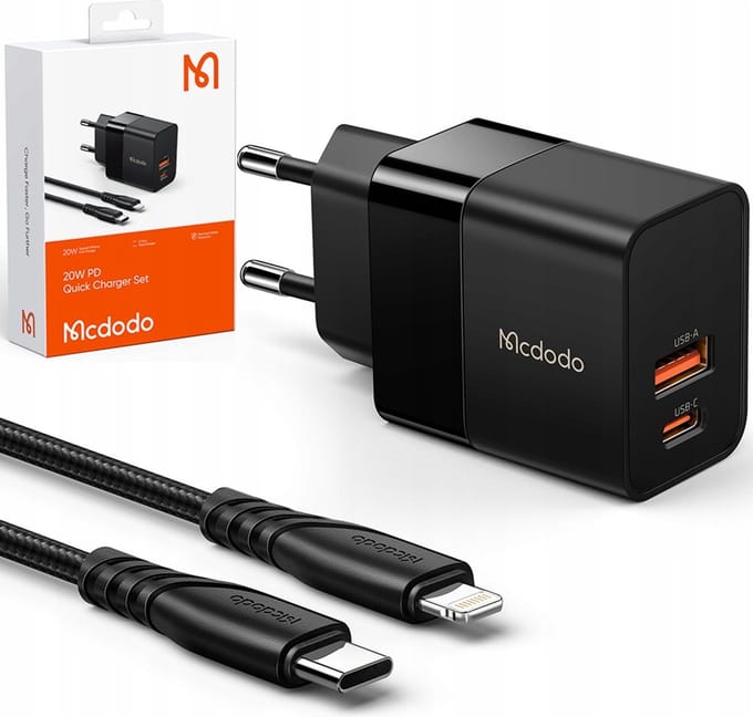 Mcdodo® Telefoon - Oplader - Sneladen - USB, USB-C - 20W iPhone kabel