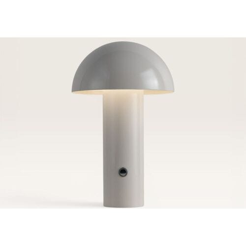 LUSENZ Noryn - Paddenstoellamp oplaadbaar gebroken Wit 25 cm - Draadloze tafellamp - Dimbaar - USB-C - Scandinavisch design - 3000K/4500K/6000K