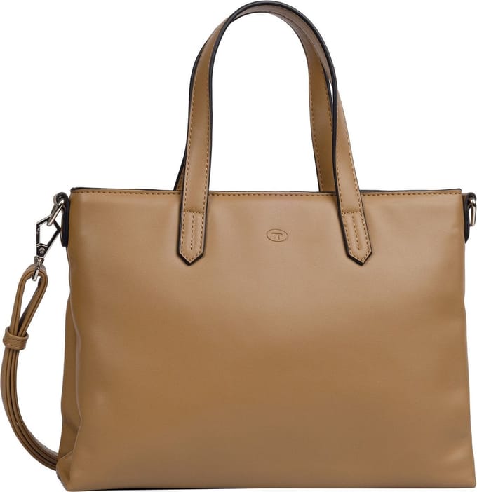 TOM TAILOR Schoudertas Poppy Zip Shopper Camel Lichtbruin