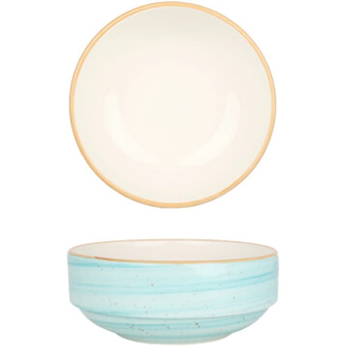 Bonna Kommetje - Aqua - Porselein - 14 cm (500cc) - set van 2