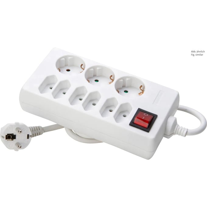 Kopp geschakelde stekkerdoos 9-uitgang Arctic White Edge - 129802002 [10 stuks]