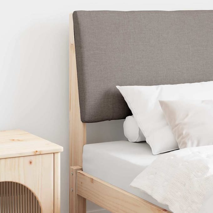 vidaXL Gestoffeerd hoofdbord Taupe 75 cm Massief grenenhout