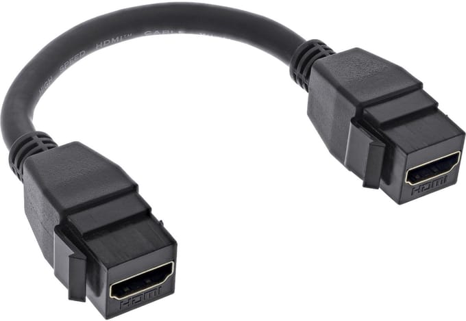 HDMI Keystone module - HDMI Keystone module | HDMI2.0 (4K 60Hz + HDR) | zwart | 0,20 meter