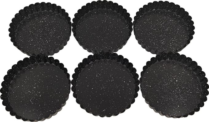 Bakvorm/ Mini Taartvormen -12 cm set/6 - Zwart