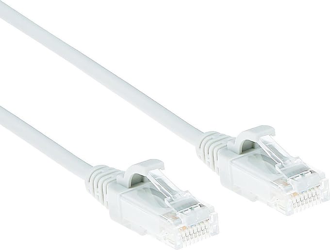 ACT Witte 0,5 meter LSZH U/UTP CAT6 datacenter slimline patchkabel snagless met RJ45 connectoren DC8900