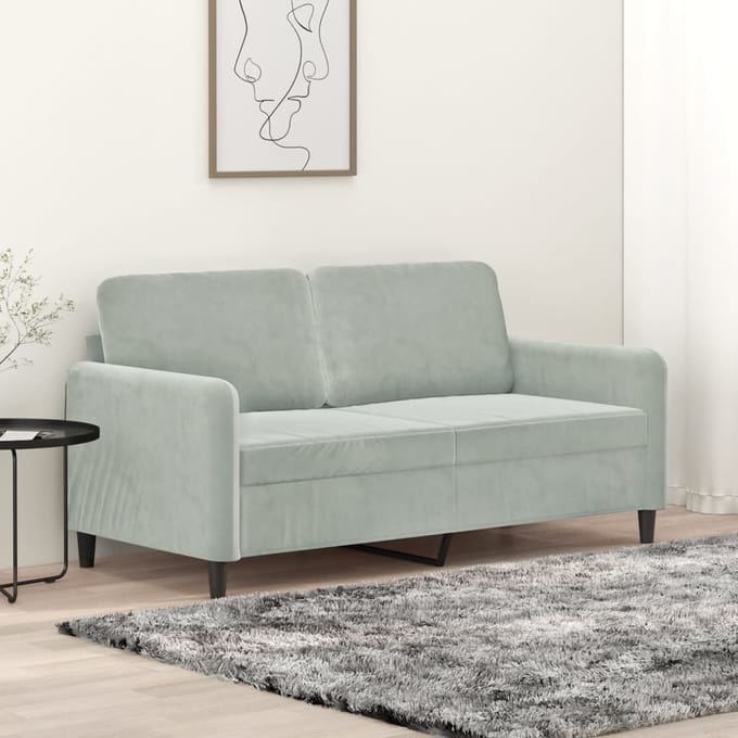 Vidaxl Bank 2-Persoons, Lichtgrijs, 140 Cm, Bekleed met Fluweel