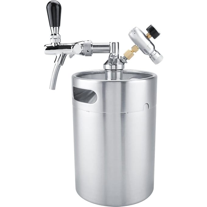 5L Mini RVS Fust met Tapkraan Onder Druk Thuis Brouwen Craft Bier Dispenser Set gray