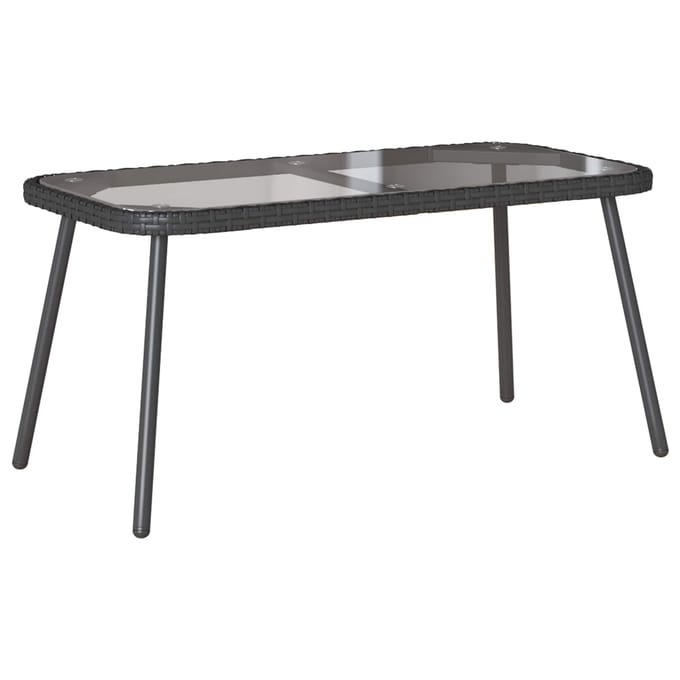 vidaXL - Salontafel - Zwart - 90 - x - 45 - x - 43 - cm - poly - rattan