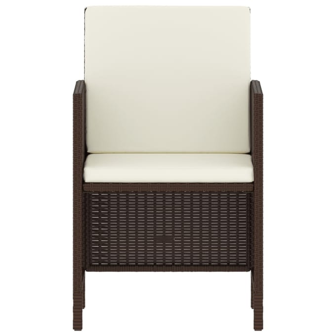 vidaXL - 6-delige - Tuinset - met - kussens - poly - rattan - bruin