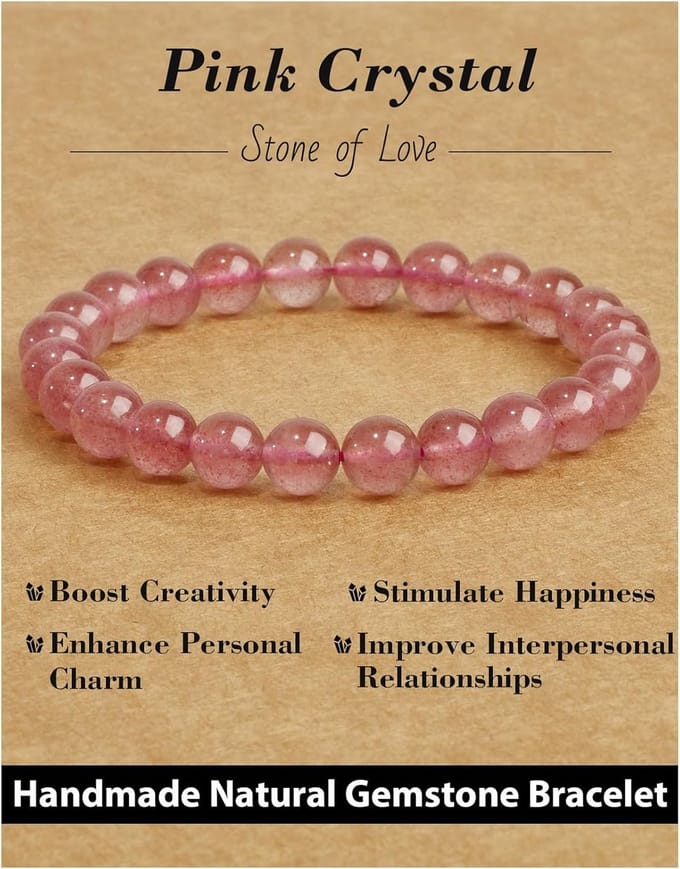 Handgemaakte Damesarmband van Natuursteen - Elastische Chakra Yoga-Armband 8 mm