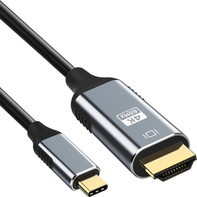 USB C naar HDMI kabel | 4K@60Hz | 2 meter | Zilver | Allteq
