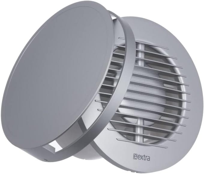 Wandventilator - Afzuigventilator - Vochtige Ruimtes - Energiezuinig - 100 mm - Zilver