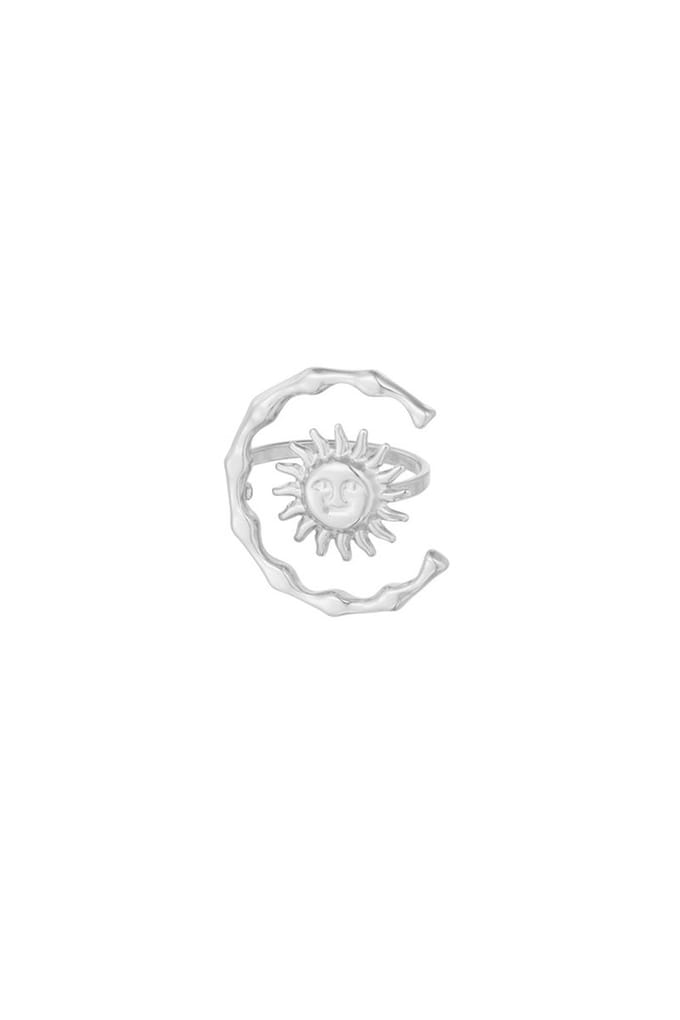 Bijoutheek Ring (Sieraad) Inca Zon Maan Zilver
