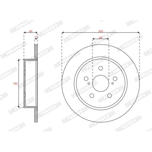 Remschijf FERODO DDF3112C, 2 stuk