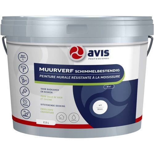 Avis Muurverf Permoglaze Anti Schimmel - Wit