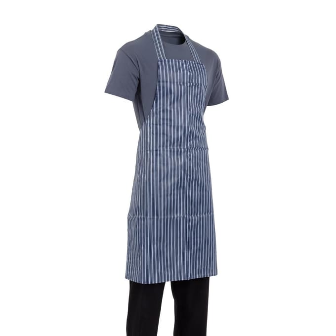 Whites waterdicht halterschort blauw-wit gestreept