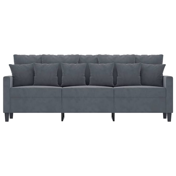 Vidaxl Bank 3-zits, Donkergrijs, 180 Cm, Bekleed met Fluweel