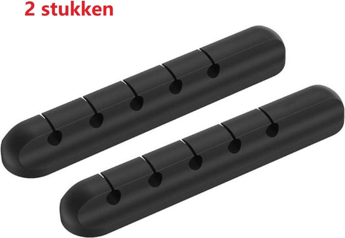 G Master PRO Zwarte kabelhouder, kabelclip voor 5 kabels, kabelorganizer, bureau organizer 2 stuk