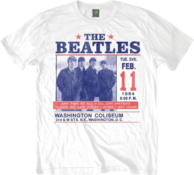 The Beatles - Washington Coliseum Heren T-shirt - XXL - Wit