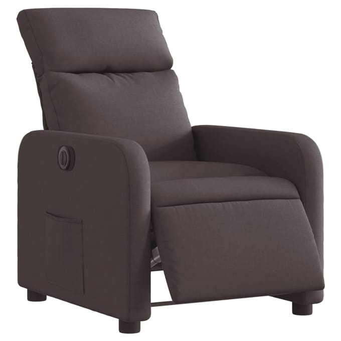 vidaXL - Fauteuil - verstelbaar - elektrisch - stof - donkerbruin