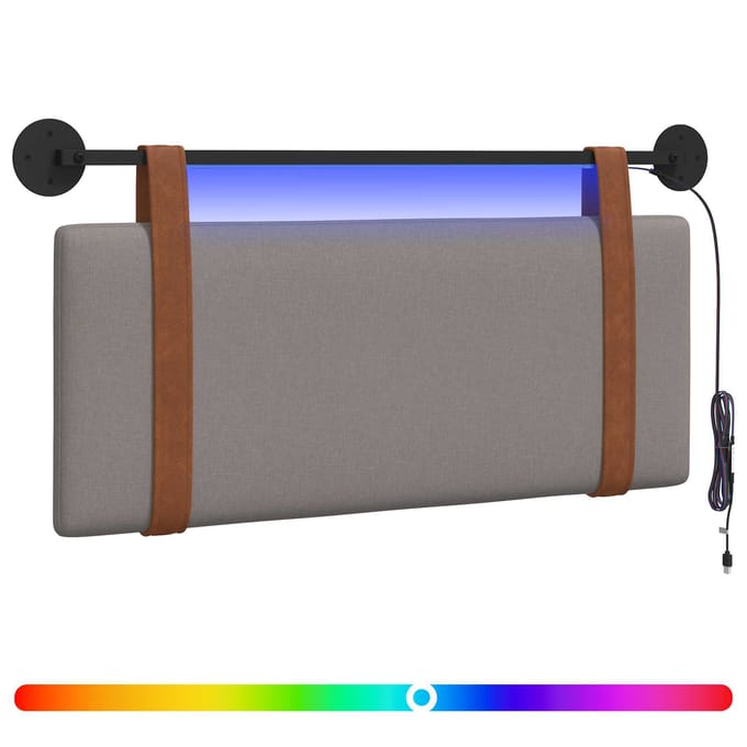 vidaXL - Hangend - hoofdbord - Taupe - Antiek - PU