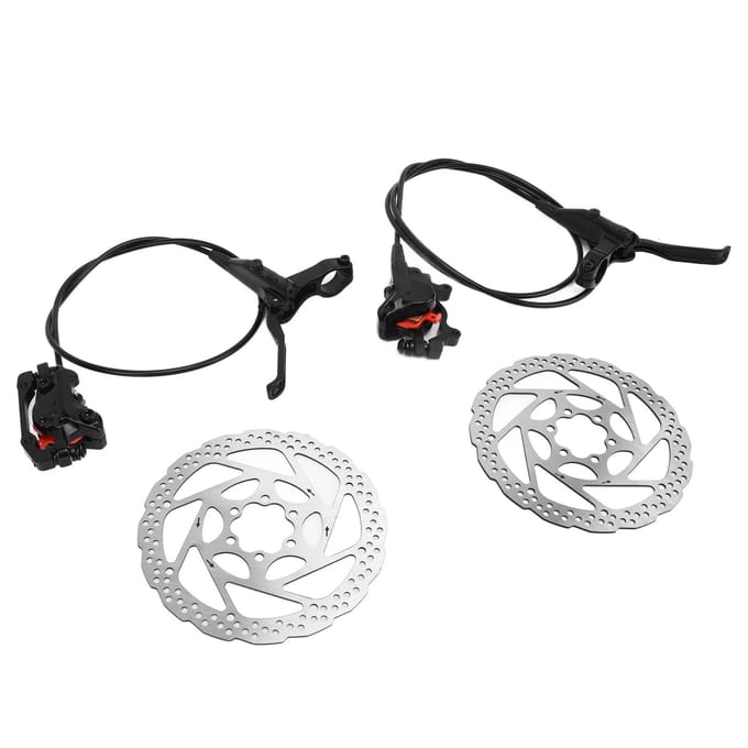 1 paire de freins à disque hydrauliques pour VTT, en alliage d'aluminium, à 2 pistons white