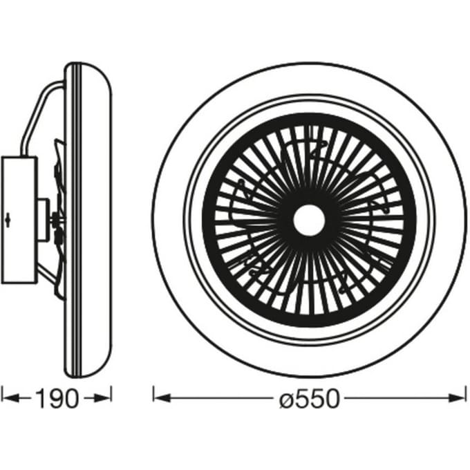 OSRAM SMART+ WiFi LED plafondventilator ROUND wit stil 55 cm