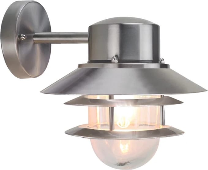 Elstead Lighting LED Wand Buitenlamp Copenhagen | 1X E27 Max 60W | IP44 | Dimbaar | Brushed 304 Stainless Steel