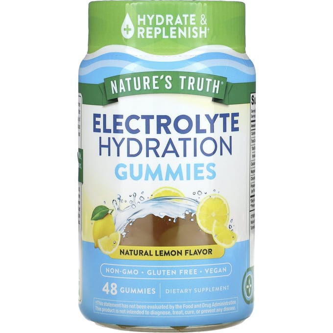 Nature's Truth, Elektrolyten Hydratatie Gummies, Natuurlijke Citroen, 48 Gummies