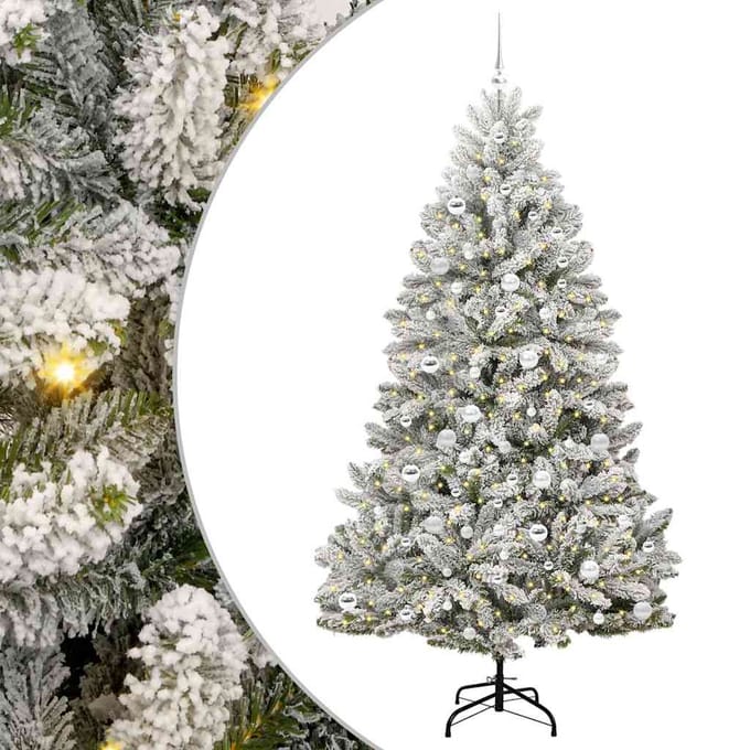 vidaXL - Kunstkerstboom - 210 - cm - 300 - LED's - Warmwit - PVC - en - Staal