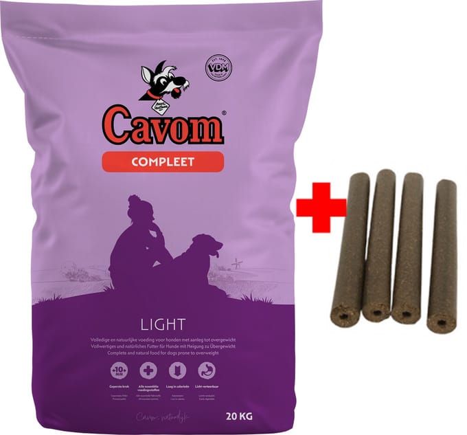 Cavom compleet Light - geperste brokken - 20kg + 4x gratis Frikandel