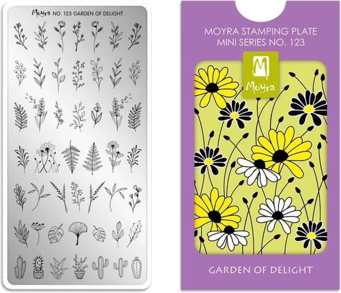Moyra Mini Stamping Plate 123 Garden of Delight