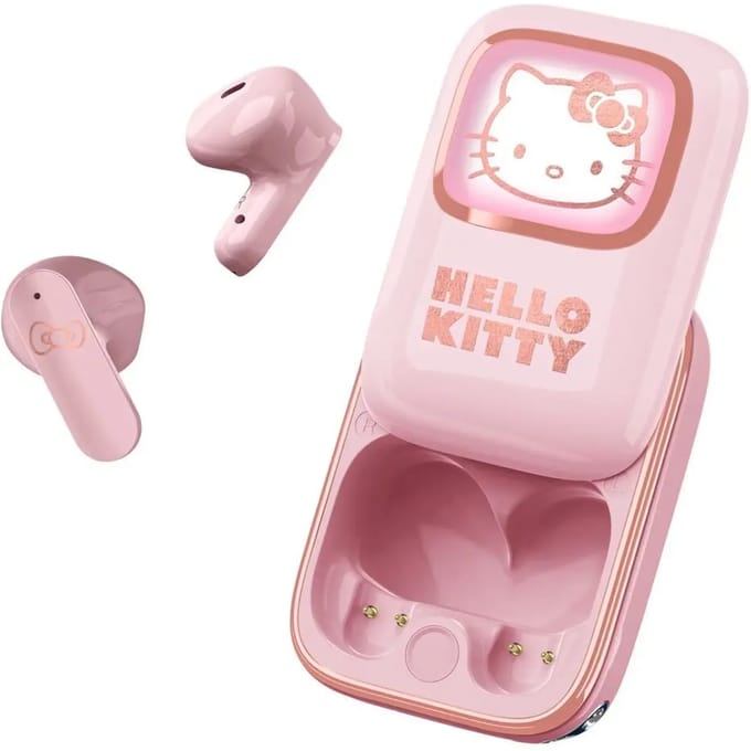 Hello Kitty - draadloze oordopjes - schuifdisplay met LED verlichting - met oplaadcase - touch control - lange batterijduur