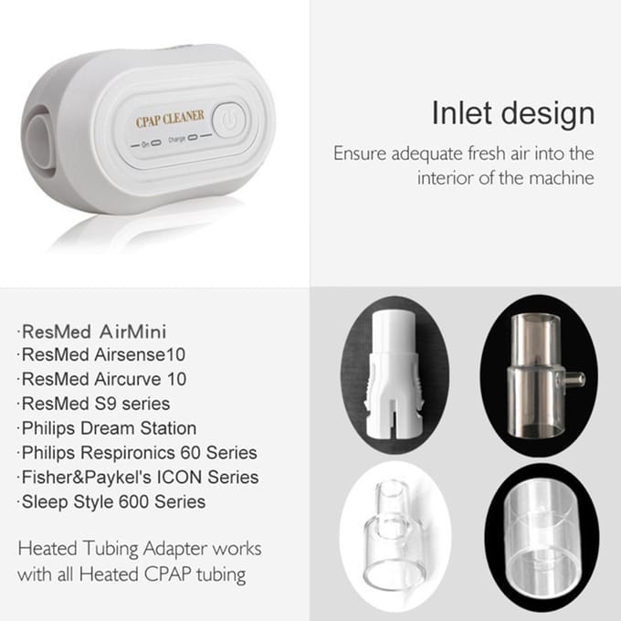 Draagbare CPAP-reiniger USB-oplaadbare mini-CPAP-reinigingsmachine voor CPAP-machines Masker Normaal wit