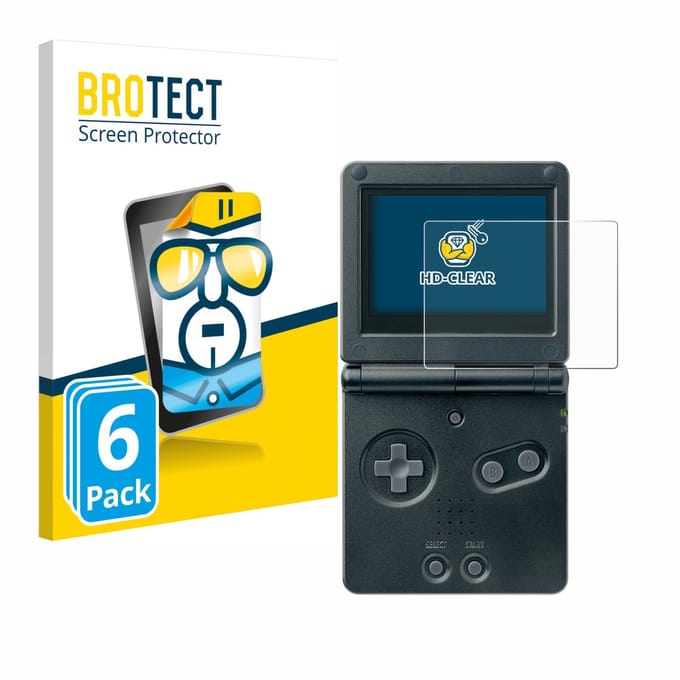 BROTECT - Screenprotector voor Nintendo Gameboy Advance GBA SP - Folie Beschermfolie transparant 6 Stuks