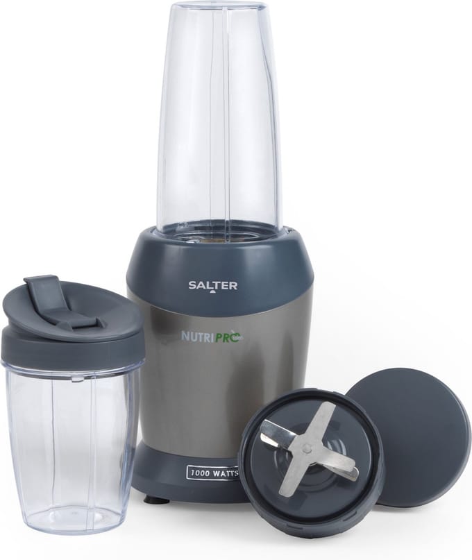 Salter Nutripro 1000W Blender Met 2 Reisbekers, Rvs Behuizing