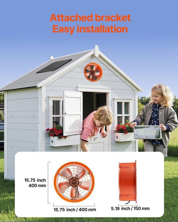 14  Dakkapelmontage Ventilator 1300 CFM Zolder Ventilatie Ventilator met Verstelbare Thermostaat