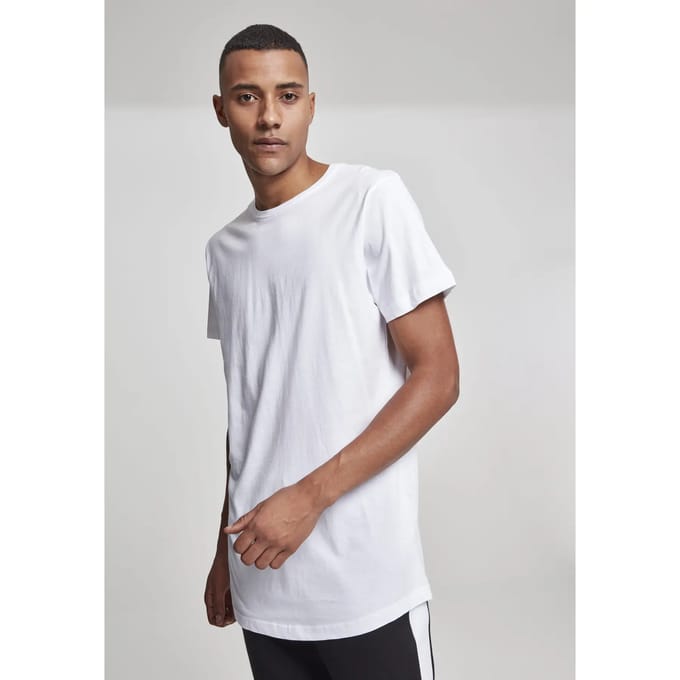 Urban Classics T-shirt - Shaped Long Tee - S tot 5XL - voor Mannen - wit