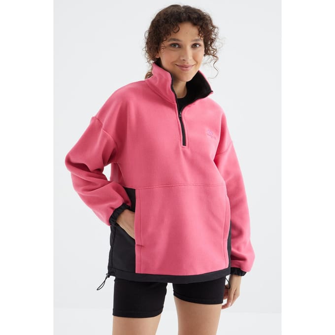 Oversized Half-zip Pluche Sweatshirt
