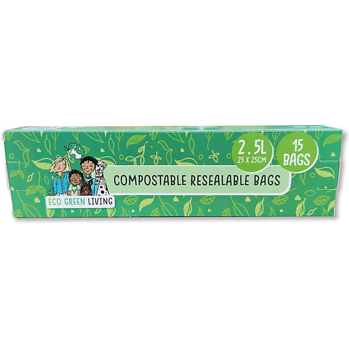 Eco Green Living Composteerbare Hersluitbare Voedselzakken 2.5L