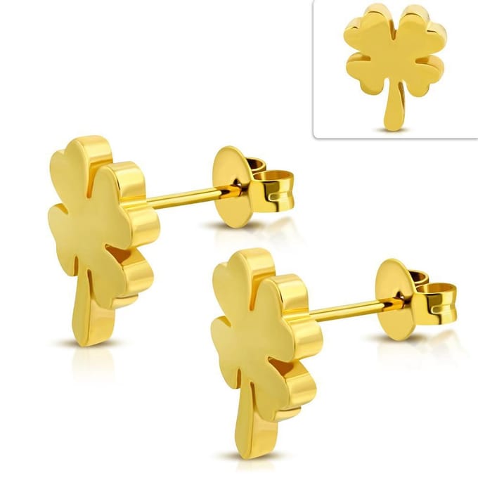 Amanto Oorbellen Berthil - 316L Staal - Klaver - 8x6mm