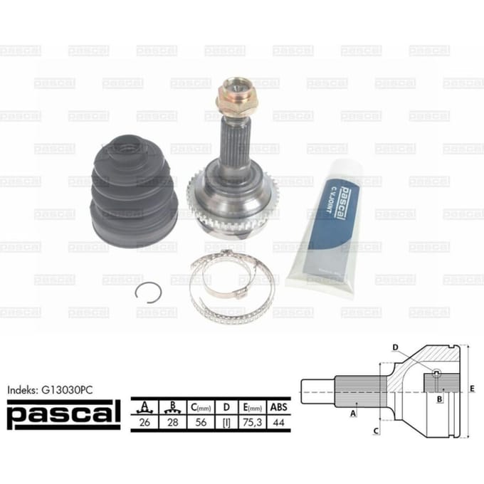 Homokineet reparatie set, aandrijfas PASCAL G13030PC