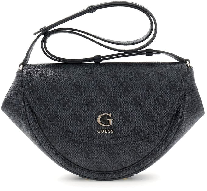 GUESS schoudertas Coleen Logo Convertible Xbody Bag Coal Logo donkergrijs