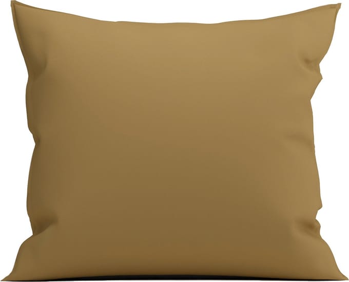 Yellow Kussensloop Percale - Kussenhoes van 80x80 cm - 1 stuk - 100% Katoen-Perkal - Bruin