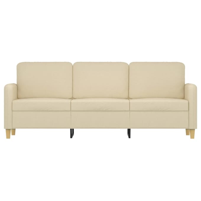 vidaXL - Driezitsbank - 180 - cm - stof - crèmekleurig