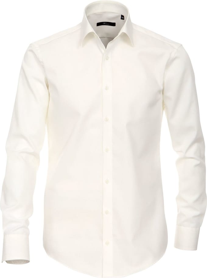 VENTI modern fit overhemd - beige - Strijkvrij - Boordmaat: 40 (EU maat: M)