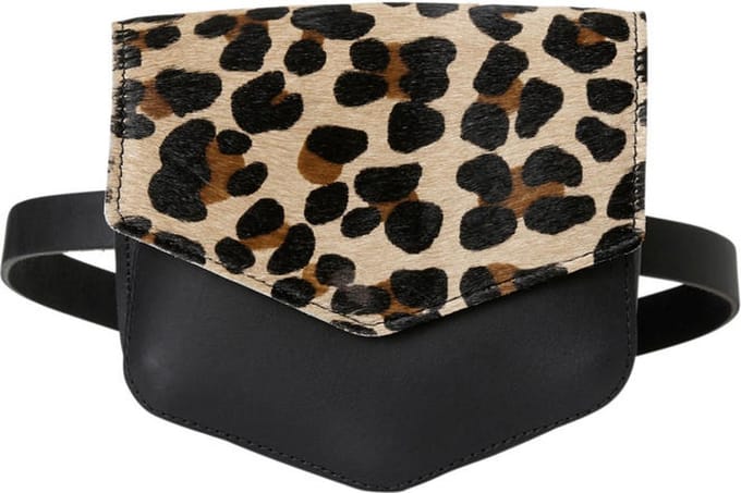 COBACHELLA leren crossbody tas Cheeta Black Zwart
