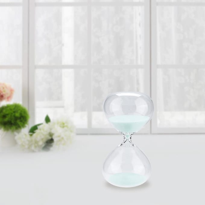 Sablier de 15 minutes en forme de cylindre, décoration de bureau, cadeau d'anniversaire white