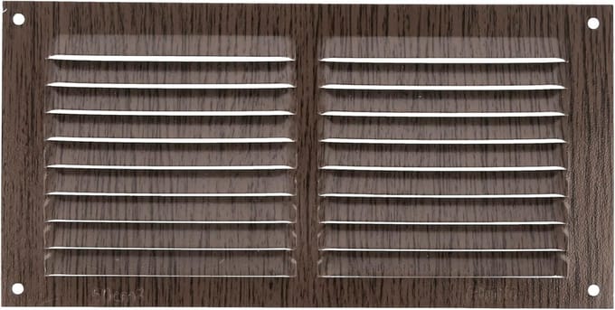 Rechthoekig ventilatierooster Aluminium 100x200 mm Bruin voor Plafond